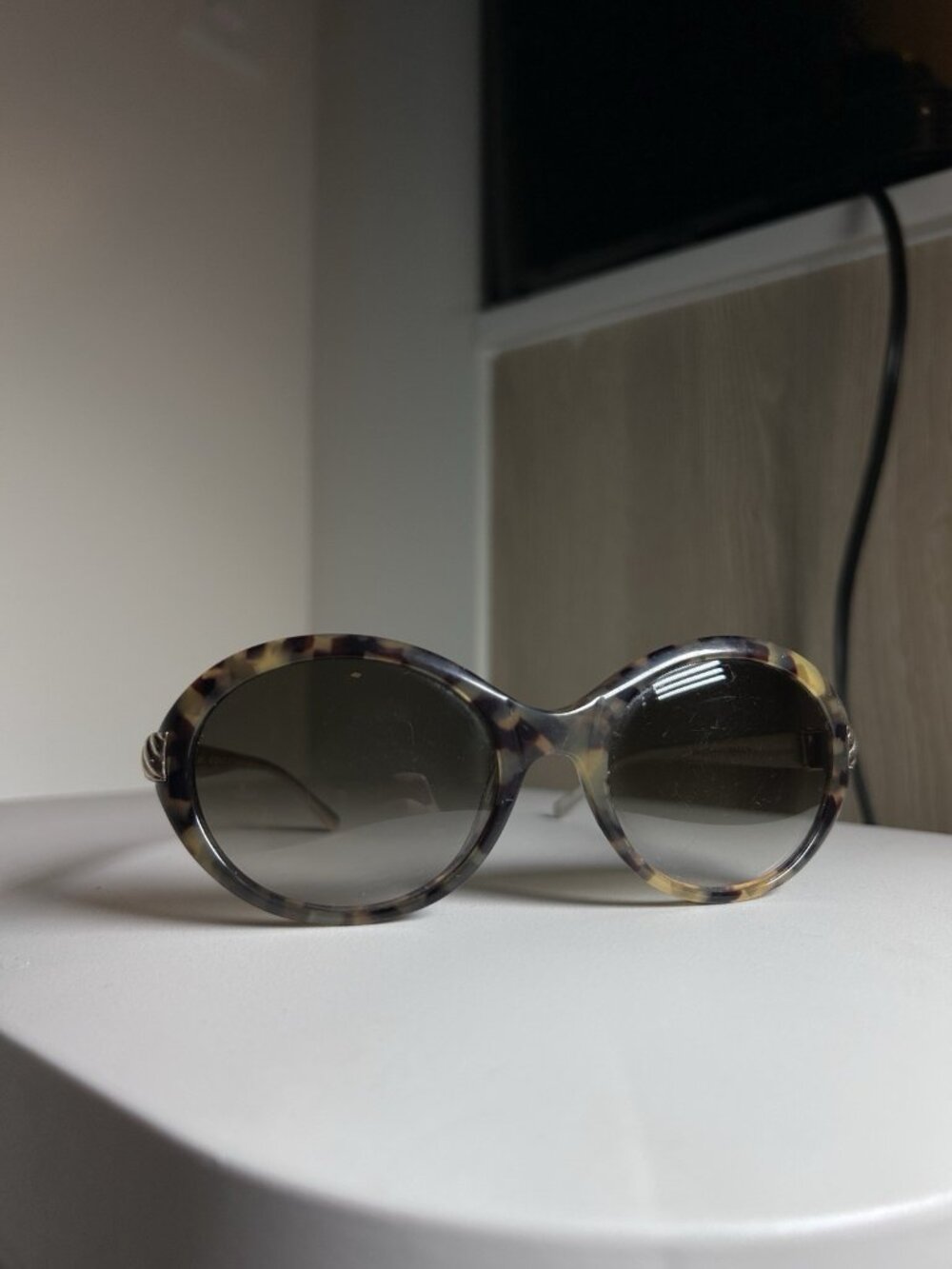 David Yurman DY016 88G Sunglasses 56mm Tortoise Titanium Gold Cable Women
